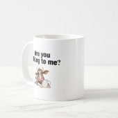 Mug Parles-Tu Avec Moi ? Vache drôle (Devant gauche)