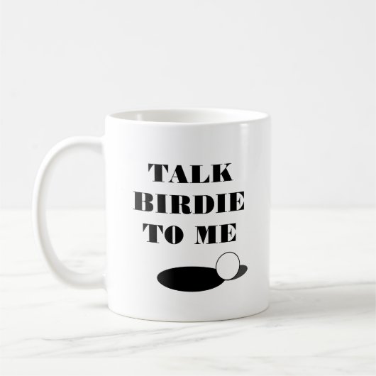 Mug Parlez birdie à mon drôle de devis de golf cadeau (Gauche)