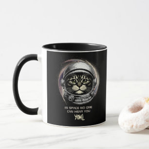 Mug Parodie de l'espace de la cuillère de chat amusant