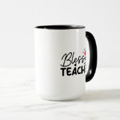 Mug Parole Wordart Enseignant Bienheureux (Devant droit)