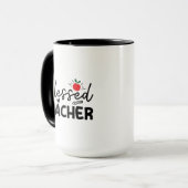 Mug Parole Wordart Enseignant Bienheureux (Devant gauche)