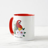 Mug Parrot floral rouge Macaw Tropical Bird (Devant gauche)