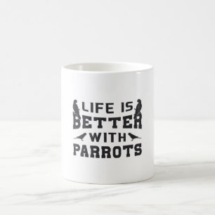 Mug Parrot Oiseau Animaux La Vie Est Meilleure Avec Pa
