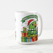 Mug Parrot-y Merry Christmas – Cute Festive Parrot Hol (Devant droit)
