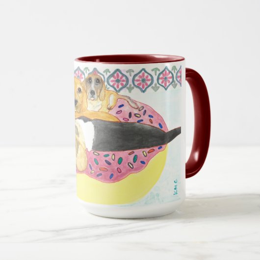 Mug Parti de la piscine beagle (Devant droit)