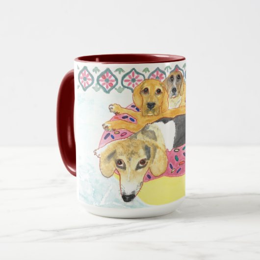 Mug Parti de la piscine beagle (Devant gauche)