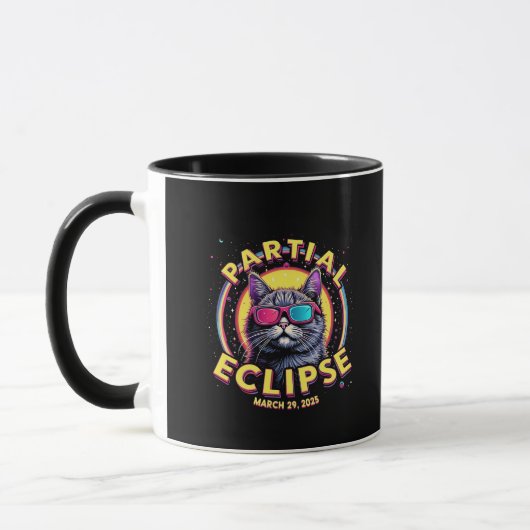 Mug Partial Eclipse 2025 Astronomie Chat KItten Lovers (Gauche)