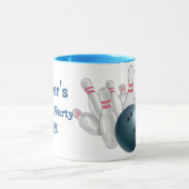 Mug Partie personnalisée bleue de boule de bowling (Centre)