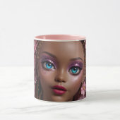 Mug Parties scintillant à poupée mousseuse et fleurs (Centre)