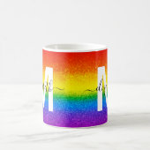 Mug Parties scintillant arc-en-ciel chic rayures Nom d (Centre)