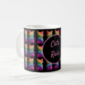 Mug Parties scintillant Arc-en-ciel foncé Motif de cha (Devant gauche)