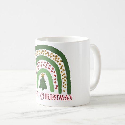 Mug Parties scintillant arc-en-ciel rouge or vert (Devant droit)