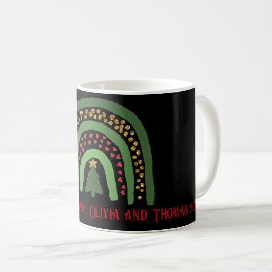 Mug Parties scintillant arc-en-ciel rouge or vert (Devant droit)