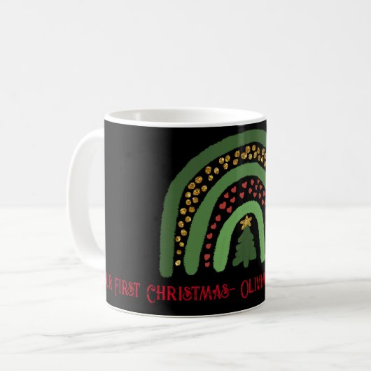 Mug Parties scintillant arc-en-ciel rouge or vert (Devant gauche)