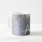 Mug Parties scintillant argent goutte le nom du monogr (Devant gauche)