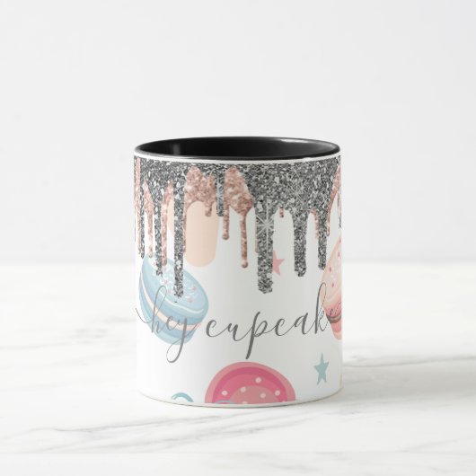 Mug Parties scintillant argent moderne gouttes sucreri (Centre)
