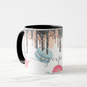 Mug Parties scintillant argent moderne gouttes sucreri (Devant gauche)