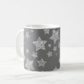 Mug Parties scintillant argent scintille Étoiles motif (Devant gauche)