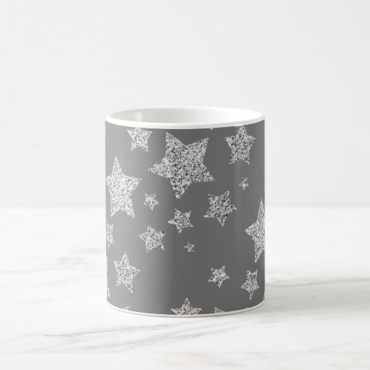 Mug Parties scintillant argent scintille Étoiles motif (Centre)