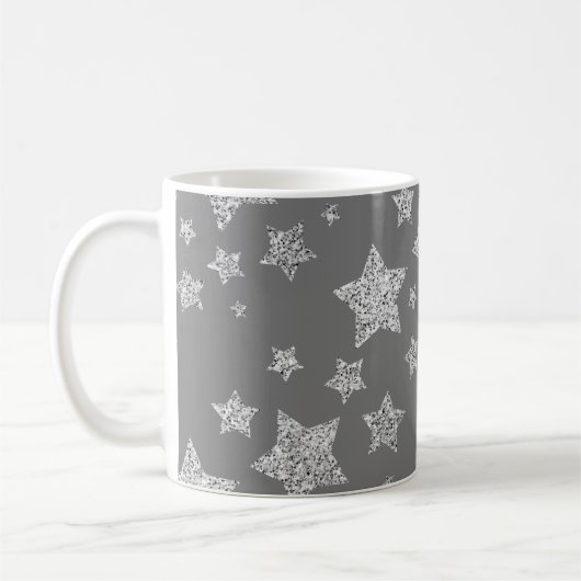 Mug Parties scintillant argent scintille Étoiles motif (Gauche)