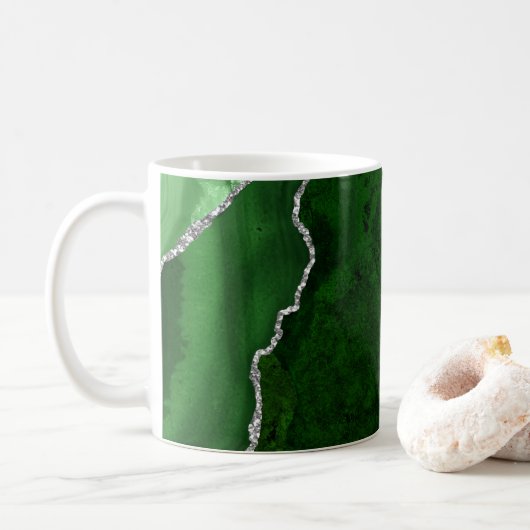 Mug Parties scintillant argentée Chic Marbre vert de l (Avec donut)