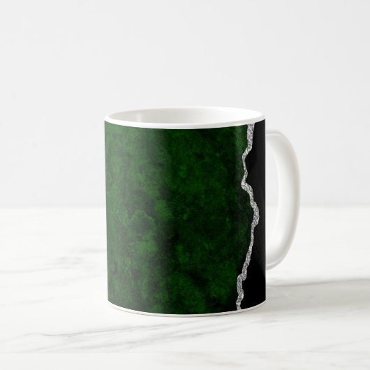 Mug Parties scintillant argentée Chic Marbre vert de l (Devant droit)