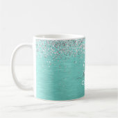 Mug Parties scintillant argentée turquoise en métal br (Gauche)