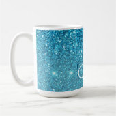 Mug Parties scintillant bleu moderne éclaboussures Nom (Gauche)