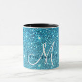 Mug Parties scintillant bleu moderne éclaboussures Nom (Centre)