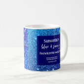Mug Parties scintillant Bleue Bachelorette Fête Verre  (Devant droit)