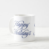 Mug Parties scintillant Bleue Joyeuses Fêtes Cadeau Mu (Devant gauche)
