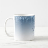 Mug Parties scintillant bleue personnalisée 80e annive (Gauche)