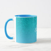Mug parties scintillant bleue turquoise aqua vert mer  (Gauche)