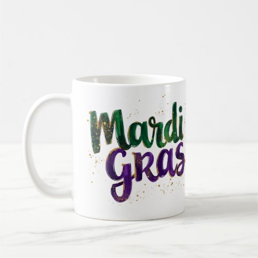 Mug Parties scintillant Brushstroke Mardi Gras (Gauche)
