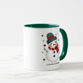 Mug Parties scintillant Casquette et Plaid Scarf Snowm (Devant droit)