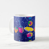 Mug Parties scintillant colorée Dreidels Blue Faux (Devant gauche)