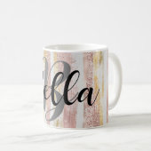 Mug Parties scintillant d'aquarelle rose blanc Paint à (Devant droit)