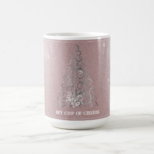 Mug Parties scintillant d'arbre de Noël et flocons de