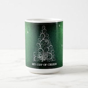 Mug Parties scintillant d'arbre de Noël et flocons de
