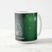 Mug Parties scintillant d'arbre de Noël et flocons de  (Devant droit)