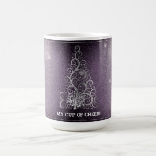 Mug Parties scintillant d'arbre de Noël et flocons de