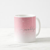 Mug Parties scintillant d'argent couleur rose pâle Omb (Devant droit)