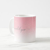 Mug Parties scintillant d'argent couleur rose pâle Omb (Devant gauche)