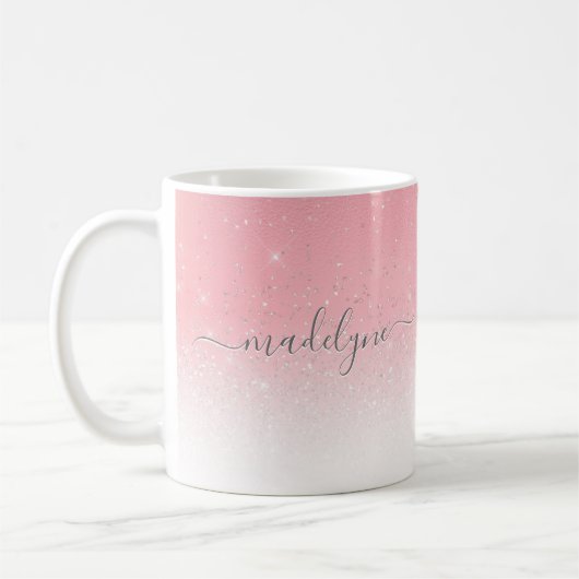 Mug Parties scintillant d'argent couleur rose pâle Omb (Gauche)