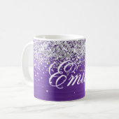 Mug Parties scintillant d'argent personnalisée Amethys (Devant gauche)
