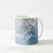 Mug Parties scintillant d'argent personnalisée Foil bl (Devant droit)