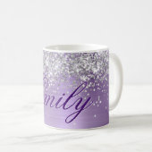 Mug Parties scintillant d'argent personnalisée Lumière (Devant droit)