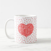 Mug Parties scintillant de coeur rouge Texture et Moti (Gauche)