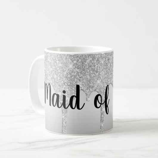 Mug Parties scintillant de goutte Silver Maid of Honor (Devant gauche)