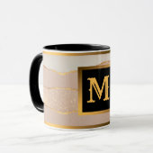 Mug Parties scintillant de luxe Rose or Monogramme (Devant gauche)